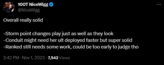 NiceWigg comments on Season 19 Apex Legends.